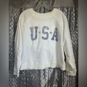 Women’s White USA Cropped Sweatshirt Size XXL